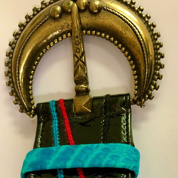 HARD TO FIND MULTI-COLOR LEATHER BELT -DESIGNER main image 10